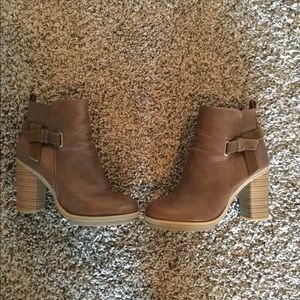 Brown heeled booties
